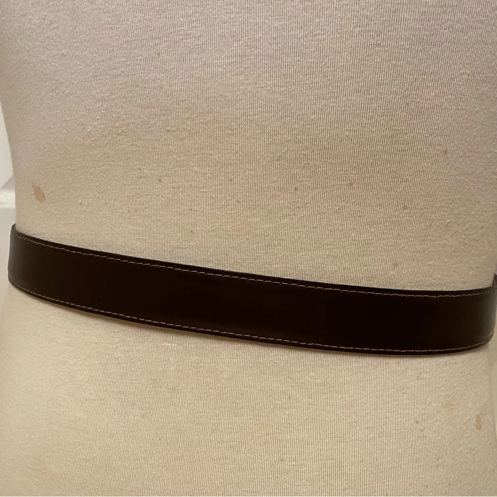 DANBURY BELT BROWN LEATHER GOLD BUCKLE SIZE 34 USA MENS ACCESSORY